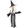 Rubies - Costume Strega Ragnatela Glow In Dark per Ragazze, Vestito Luminoso al Buio e Cappello, Tg. M (9/10 anni), S8963-M