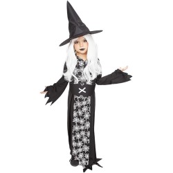 Costume Da Strega Con Luci LED Per Bambine - Completo Con Cappello E Abito Luminoso