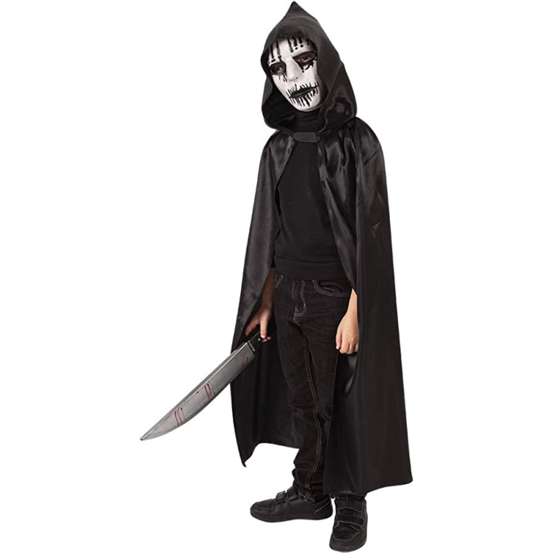 Rubies - Costume Incappuciato Insanguinato per ragazzi, Mantello con cappuccio e maschera - Taglia L (8/10 anni) - RUS8627-L