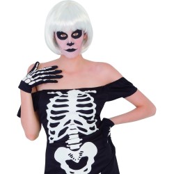 Rubies – Costume Adulto Miss Scheletro Donna con Guanti – Taglia Unica, S8357