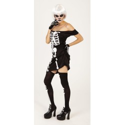 Rubies – Costume Adulto Miss Scheletro Donna con Guanti – Taglia Unica, S8357