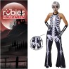Rubies - Costume Scheletro anni 70s per donna, Tuta e guanti, S8857