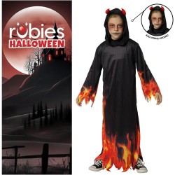 Rubies - Costume Da Diavolo per bambini, Tuta con cappuccio con stampa ufficiale, Tg. M (5/7 anni), S8873-M