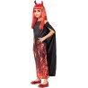 Rubies - Costume Diavolessa infuocata per bambina, Vestito, mantello e cerchietto, Tg. S (7/8 anni), S8969-S