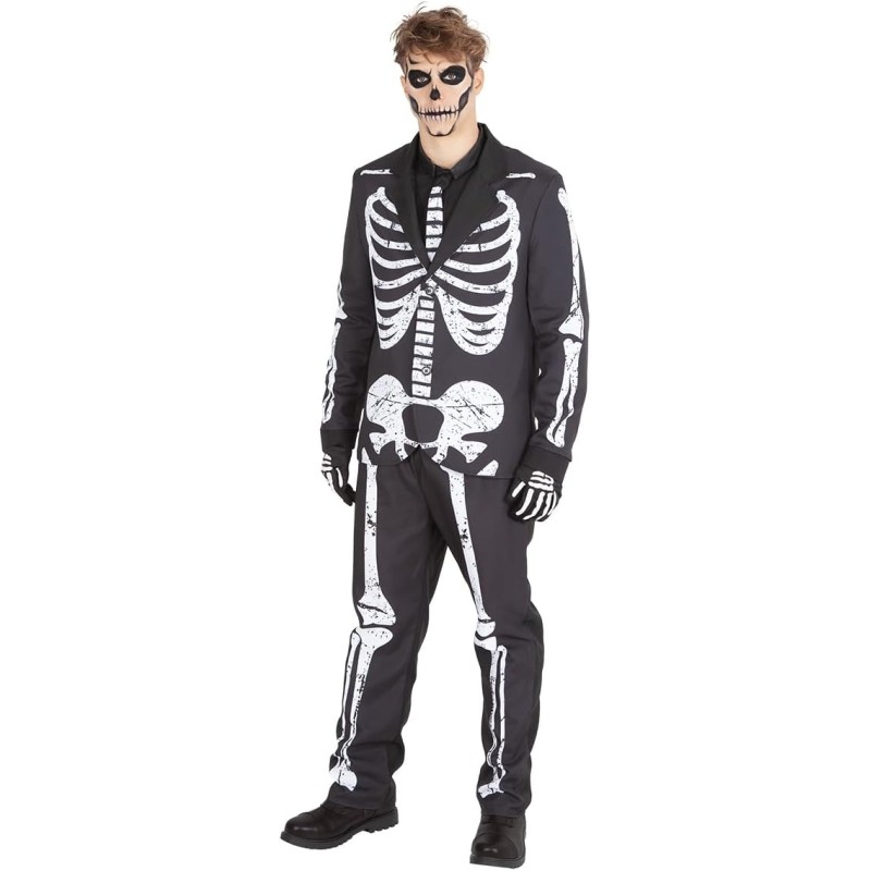 Rubies - Costume Mortis Skull per uomo, Giacca con pantaloni, cravatta e guanti, Tg. M, S8997-M
