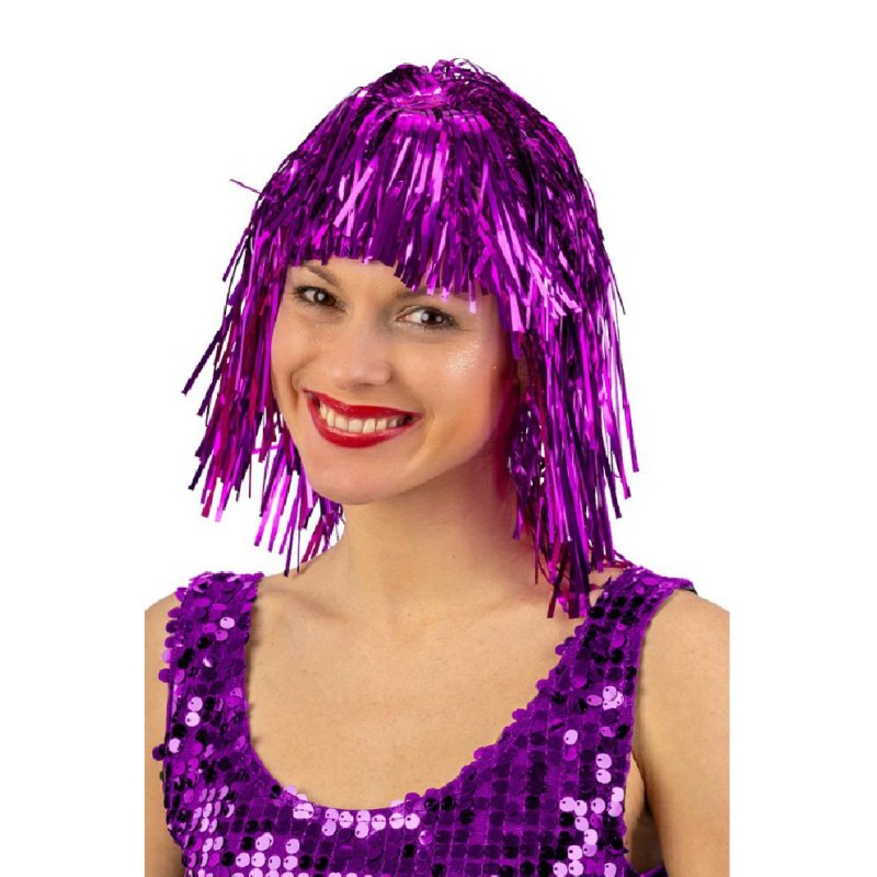 Carnival Toys - Parrucca metallizzata fucsia, 02145