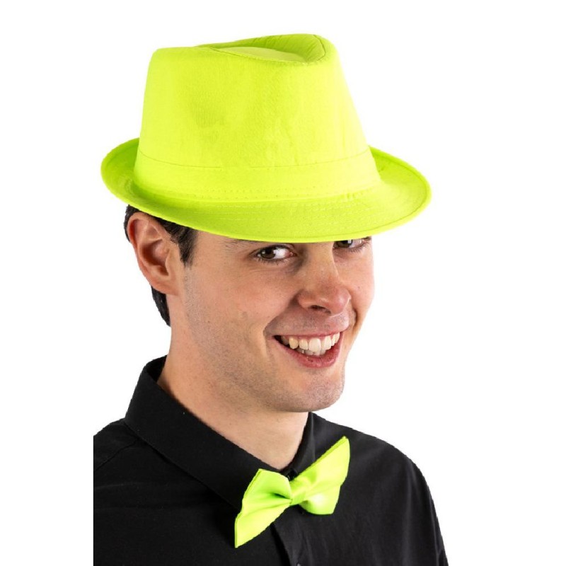 Carnival Toys - Cappello gangster verde fluo in tessuto, 03741