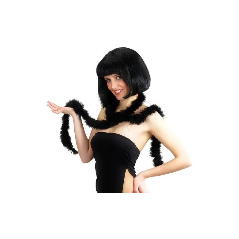 Carnival Toys - Boa di Marabout Economico Nero in Busta con Cavallotto, 180 cm., Circa 20 gr., 08215