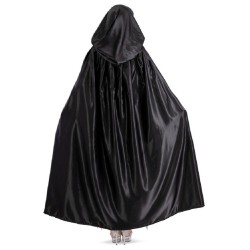 Carnival Toys - Mantello in raso nero con cappuccio l.cm.130 ca., 29223