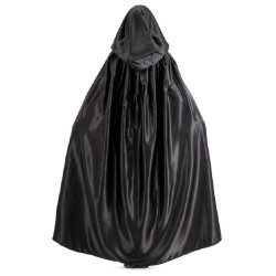 Carnival Toys - Mantello in raso nero con cappuccio l.cm.130 ca., 29223