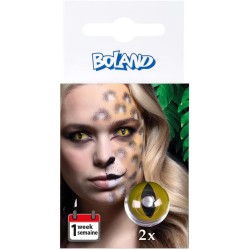 Boland - Lenti a contatto WILD CAT con motivo colorato, 2 pezzi, lenti settimanali senza prescrizione, 40119
