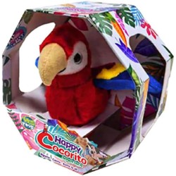 YesToys Happy Cocorito Rosso o Rosa – Peluche parlante interattivo con suoni, canzoni e ali che si muovono – Pappagallo peluche