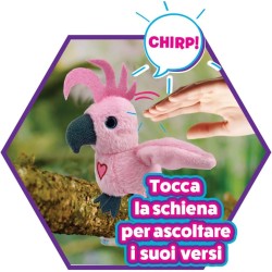 YesToys Happy Cocorito Rosso o Rosa – Peluche parlante interattivo con suoni, canzoni e ali che si muovono – Pappagallo peluche