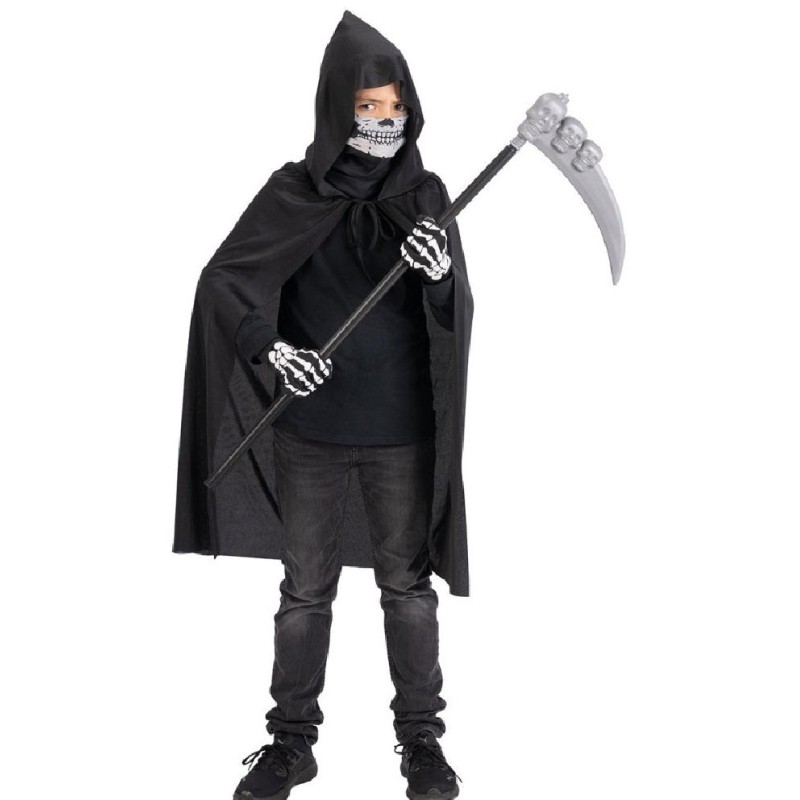 Carnival Toys - Set scheletro bimbo (mantello, maschera, guanti, falce), 03629