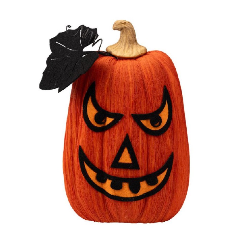 Carnival Toys - Zucca decorativa in polistirolo ricoperto e decorazioni h.cm. 30x l.cm.20, 19716