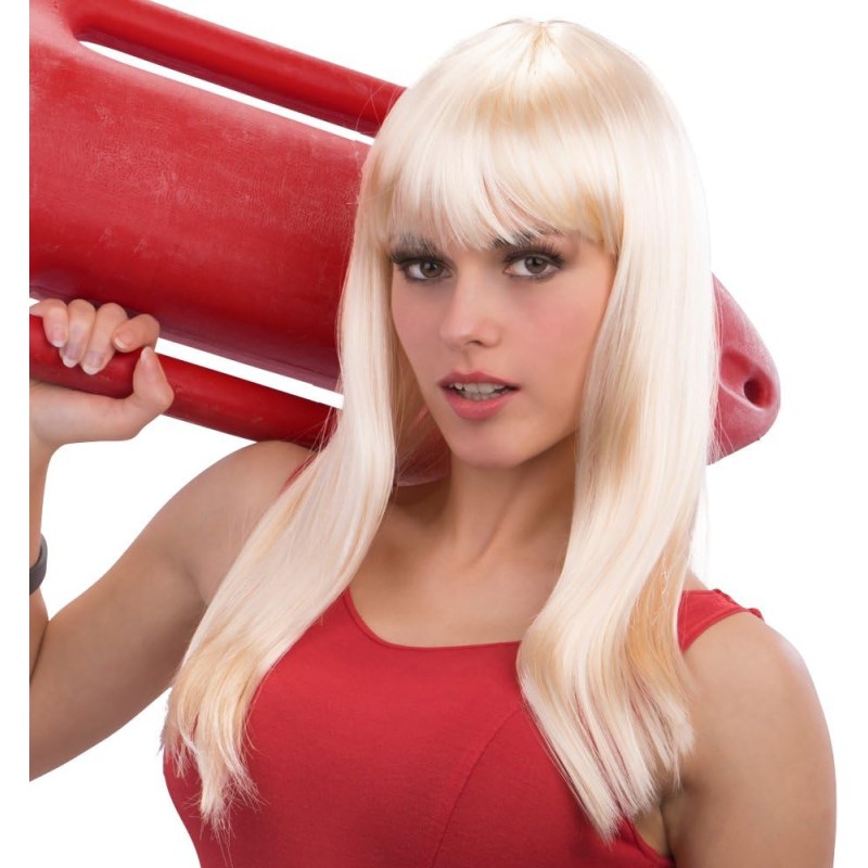 Carnival Toys 2632 Parrucca Lunga Liscia con Frangia, Giallo, Taglia Unica, 02632