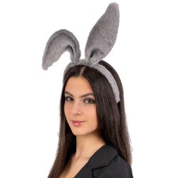 Carnival Toys - Cerchietto coniglietto grigio modellabile, 03674