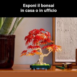 LEGO 10348 Botanicals Bonsai di Acero Rosso Giapponese - Set di Piante Artificiali con Foglie Rosse e Arancio Finte e Vaso Cost
