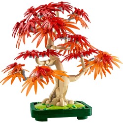 LEGO 10348 Botanicals Bonsai di Acero Rosso Giapponese - Set di Piante Artificiali con Foglie Rosse e Arancio Finte e Vaso Cost
