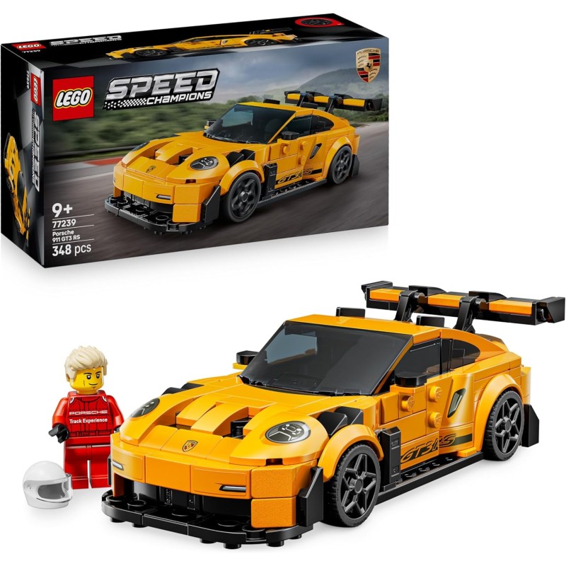 LEGO 77239 Speed Champions Super Car Porsche 911 GT3 RS - Modellino di Auto con Minifigure del Pilota - Macchina Giocattolo per