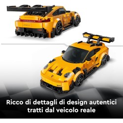 LEGO 77239 Speed Champions Super Car Porsche 911 GT3 RS - Modellino di Auto con Minifigure del Pilota - Macchina Giocattolo per