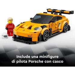 LEGO 77239 Speed Champions Super Car Porsche 911 GT3 RS - Modellino di Auto con Minifigure del Pilota - Macchina Giocattolo per