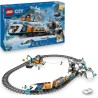 LEGO 60470 City Treno Espresso Artico degli Esploratori - Treno Giocattolo Telecomandato con Spazzaneve, Gru, 22 Binari, 6 Mini