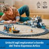 LEGO 60470 City Treno Espresso Artico degli Esploratori - Treno Giocattolo Telecomandato con Spazzaneve, Gru, 22 Binari, 6 Mini