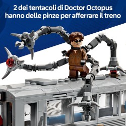 LEGO 76321 ǀ Marvel Spider-Man Contro Doc Ock: Duello sul Treno - Giocattolo da Esposizione con 4 Minifigure - Regalo da Collez