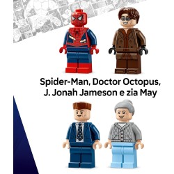 LEGO 76321 ǀ Marvel Spider-Man Contro Doc Ock: Duello sul Treno - Giocattolo da Esposizione con 4 Minifigure - Regalo da Collez