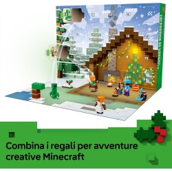 LEGO 21280 Minecraft Calendario dell Avvento 2025 - Gioco per il Conto alla Rovescia di Natale con 24 Sorprese come Minifigure 