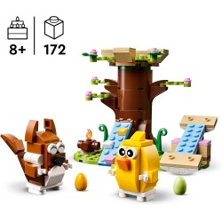 LEGO 40709 Parco Giochi degli Animali, Gioco Creativo da Costruire con Uccello, Scoiattolo Giocattolo, Casa sull’Albero e Acces
