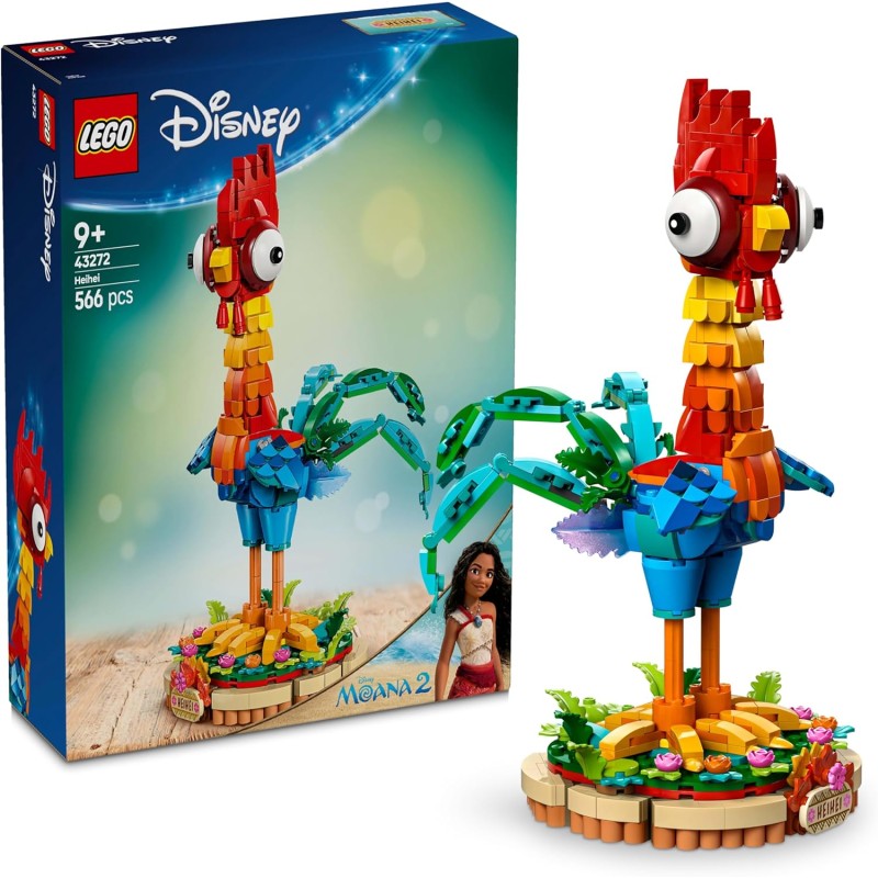 LEGO 43272 ǀ Disney Oceania 2 Heihei Giocattolo da Costruire - Gioco con Animale da Esposizione con Supporto, Testa Girevole, A