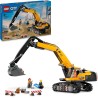 LEGO 60420 City Escavatore da Cantiere Giallo, Veicolo Giocattolo da Cantiere con Funzioni Reali e 3 Minifigure (Operaio, Opera