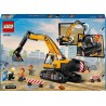 LEGO 60420 City Escavatore da Cantiere Giallo, Veicolo Giocattolo da Cantiere con Funzioni Reali e 3 Minifigure (Operaio, Opera