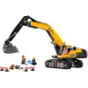 LEGO 60420 City Escavatore da Cantiere Giallo, Veicolo Giocattolo da Cantiere con Funzioni Reali e 3 Minifigure (Operaio, Opera