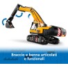 LEGO 60420 City Escavatore da Cantiere Giallo, Veicolo Giocattolo da Cantiere con Funzioni Reali e 3 Minifigure (Operaio, Opera