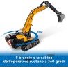LEGO 60420 City Escavatore da Cantiere Giallo, Veicolo Giocattolo da Cantiere con Funzioni Reali e 3 Minifigure (Operaio, Opera