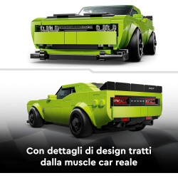 LEGO 77237 Speed Champions Sports Car Dodge Challenger SRT Hellcat - Modellino di Auto da Corsa con Minifigure del Pilota