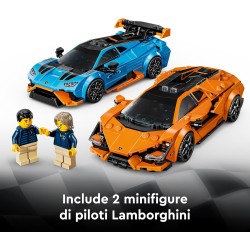 LEGO 77238 Speed Champions Lamborghini Revuelto e Huracán STO - Modellini di Auto da Corsa - Macchine Giocattolo con 2 Minifigu