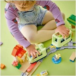 LEGO 10427 DUPLO Treno d’Avventura Interattivo - Giochi Didattici - con 14 Binari, Mattoncini Multifunzione con Suoni e 4 Perso