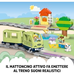 LEGO 10427 DUPLO Treno d’Avventura Interattivo - Giochi Didattici - con 14 Binari, Mattoncini Multifunzione con Suoni e 4 Perso