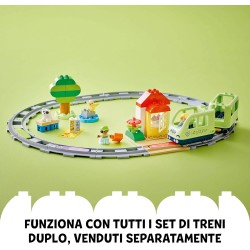 LEGO 10427 DUPLO Treno d’Avventura Interattivo - Giochi Didattici - con 14 Binari, Mattoncini Multifunzione con Suoni e 4 Perso
