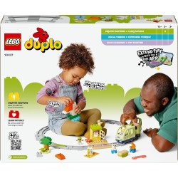 LEGO 10427 DUPLO Treno d’Avventura Interattivo - Giochi Didattici - con 14 Binari, Mattoncini Multifunzione con Suoni e 4 Perso