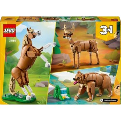 LEGO 31166 Creator 3 in 1 Cavallo Meraviglioso - Giocattolo con Animale Trasformabile in Orso o in Modello di Cervo Snodabile