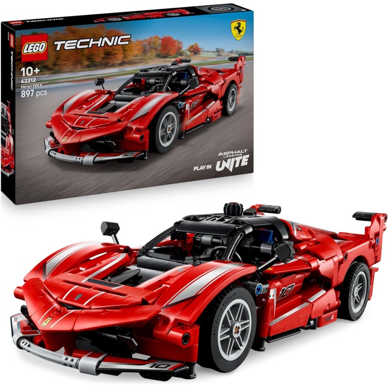LEGO 42212 Technic Ferrari FXX K Macchina Giocattolo - Modello di Auto da Corsa per il Gioco e l Esposizione con Motore V12, Di
