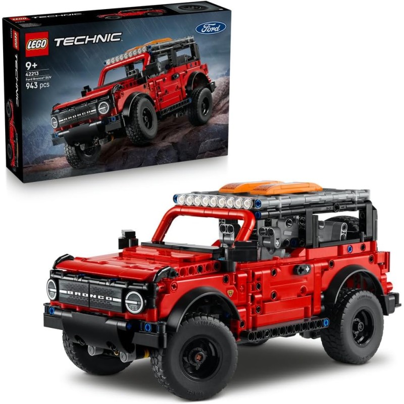 LEGO 42213 Technic SUV Ford Bronco - Macchina Giocattolo Off Road - Modellino di Auto con Porte Apribili, Motore V6, Sospension