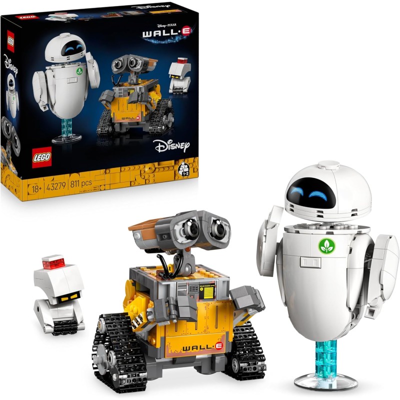 LEGO 43279 | Disney Pixar WALL-E e EVE - Kit di Modellismo per Adulti da Esposizione - Costruzione Fai da Te con i Personaggi d