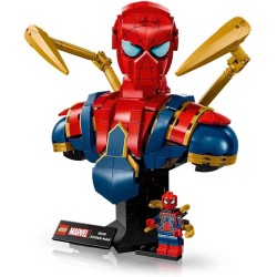 LEGO 76326 | Marvel Busto di Iron Spider-Man - Modellino da Esposizione per Adulti con 2 Braccia Mobili, Testa Girevole e Minif