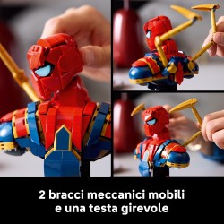 LEGO 76326 | Marvel Busto di Iron Spider-Man - Modellino da Esposizione per Adulti con 2 Braccia Mobili, Testa Girevole e Minif